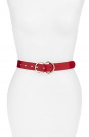 Halogen   Double Ring Leather Belt red at Nordstrom